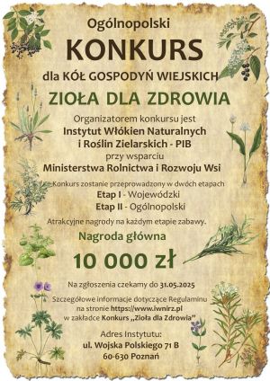 Konkurs "Zioła dla zdrowia" - plakat