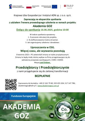 Akademia GOZ - zaproszenie na spotkanie 16.06.2025 r.