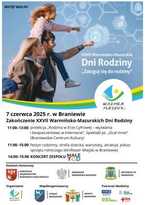 Plakat Dni Rodziny -Warmia-Mazury (7 czerwca 2025 r. w Braniewie)