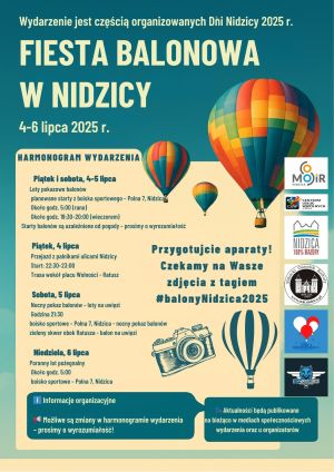 Balony podczas Dni Nidzicy 2025 - plakat