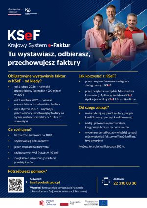 KSeF - Tu wystawiasz, odbierasz, przechowujesz faktury - ulotka