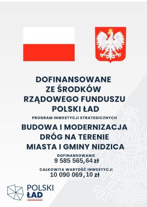Budowa i modernizacja dróg na terenie miasta i gminy Nidzica - plakat informacyjny