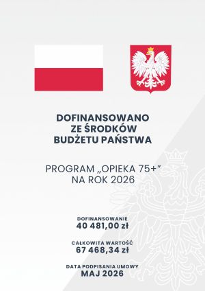 Plakat dofinansowanie opieka 75plus