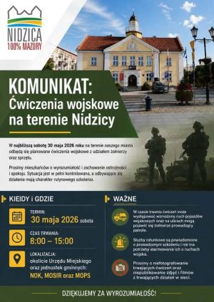 Informacja o ćwiczeniach wojskowych