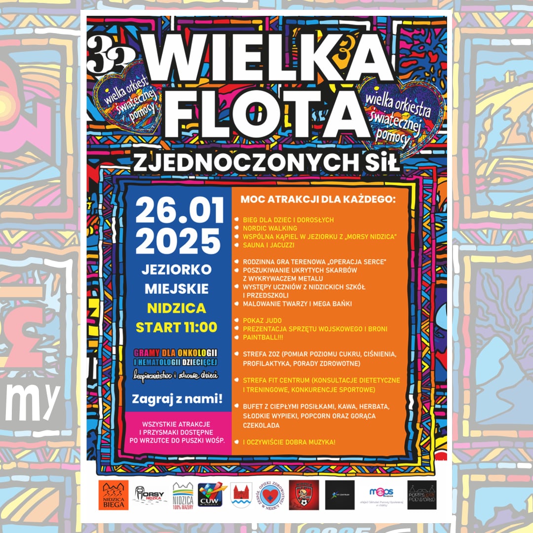 Festyn charytatywny w ramach WOŚP - plakat