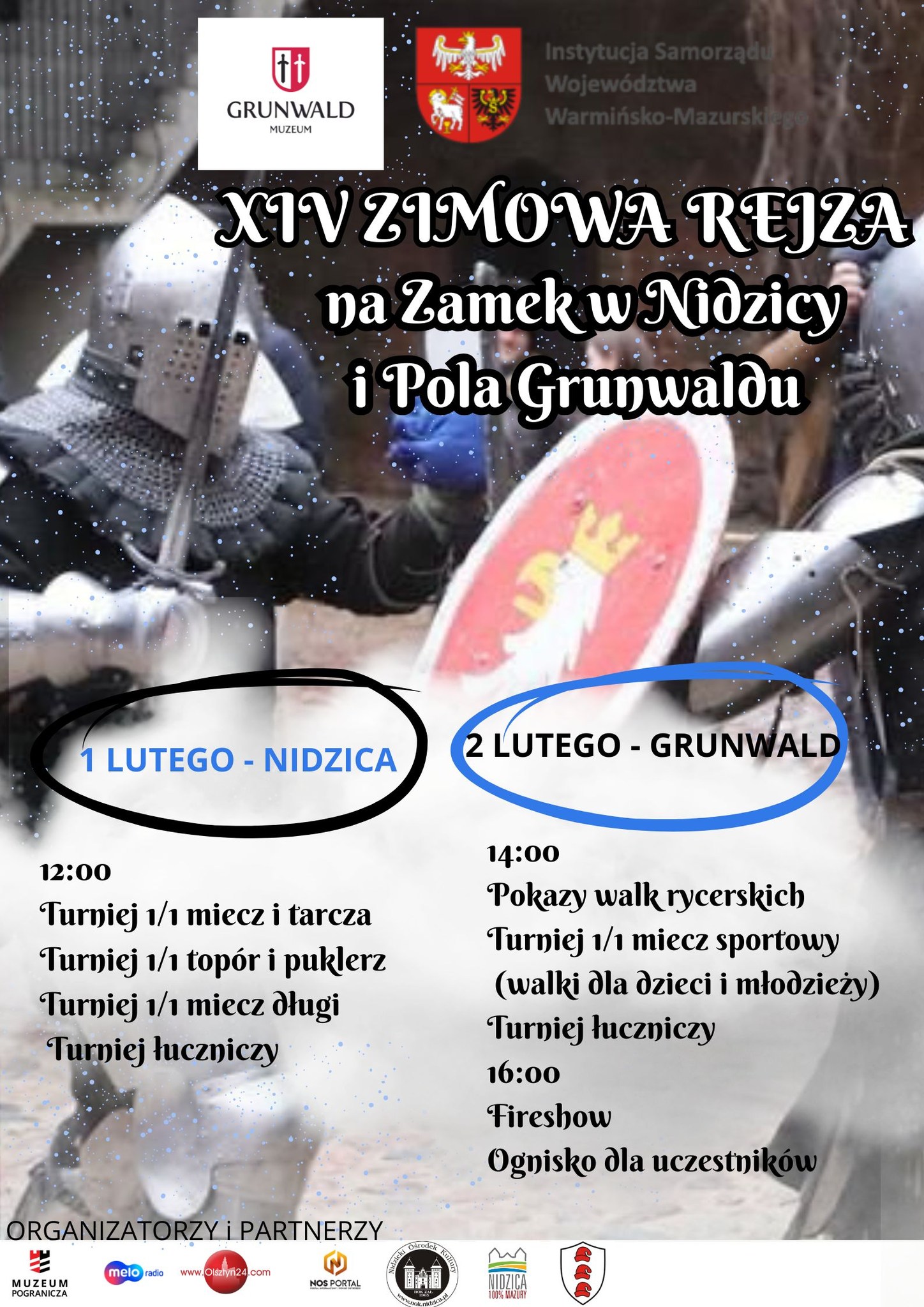XIV Zimowa Rejza na Zamek w Nidzicy -plakat