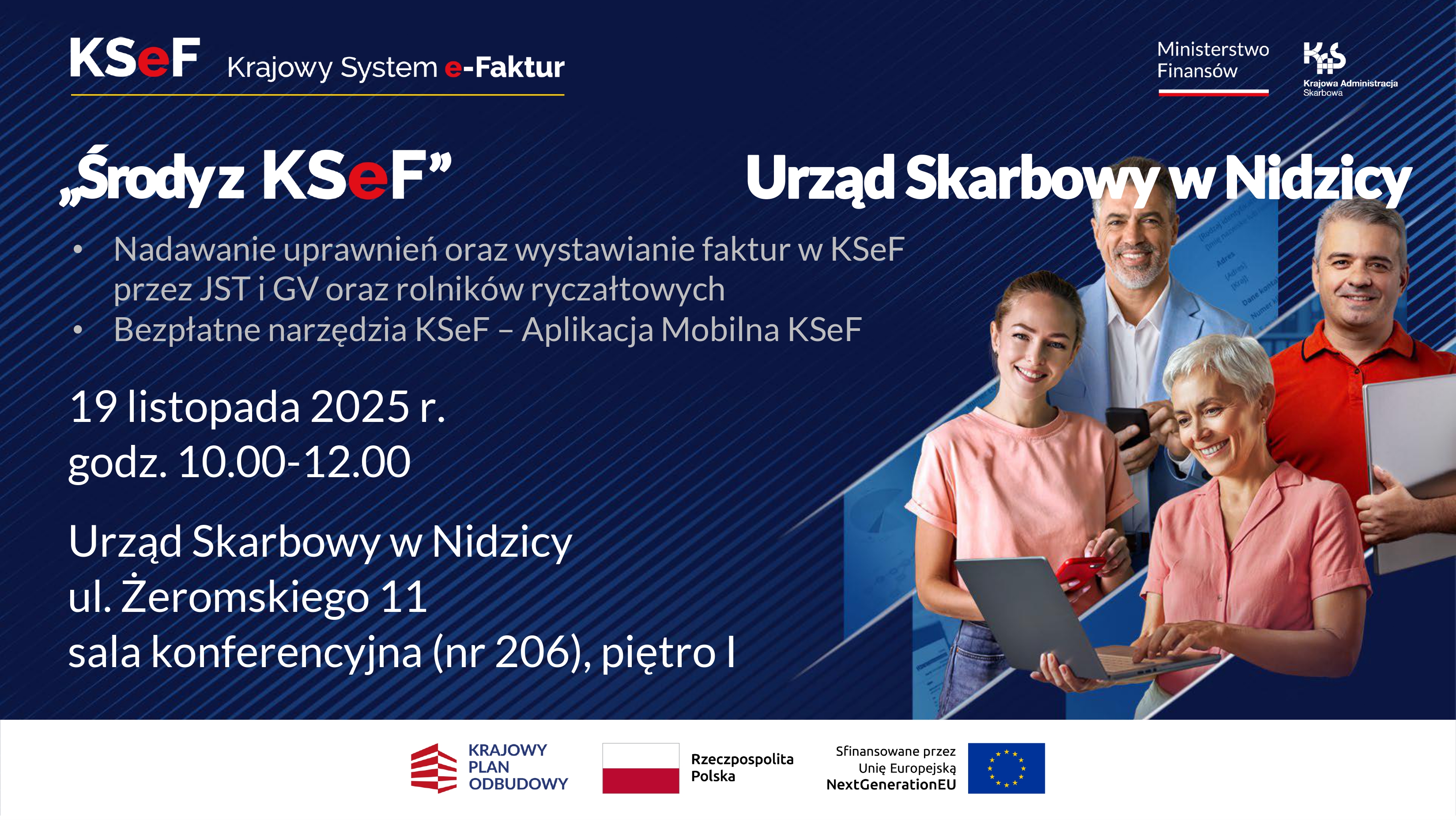 Urząd Skarbowy w Nidzicy zaprasza na trzecie szkolenie z cyklu "Środy z KSeF".